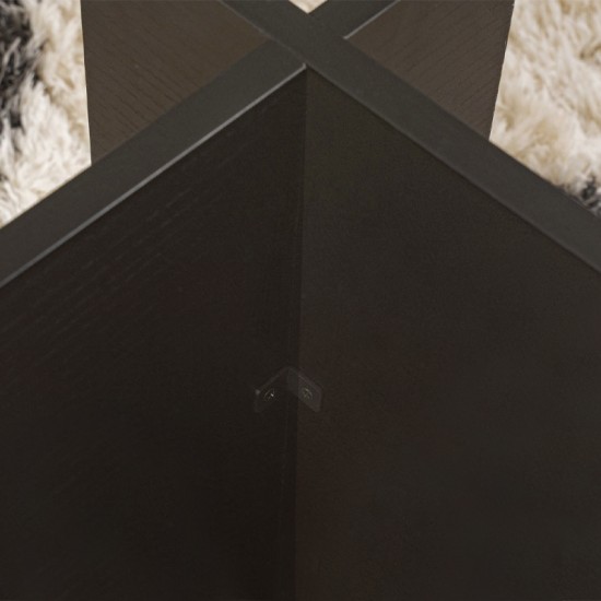 Τραπεζάκι σαλονιού Vetrino Megapap γυάλινο χρώμα black wood 105x65x40εκ.