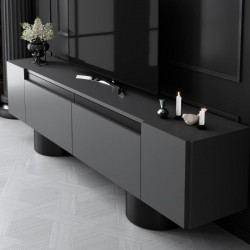 Έπιπλο τηλεόρασης Haven Megapap χρώμα ανθρακί 180x30x50εκ.