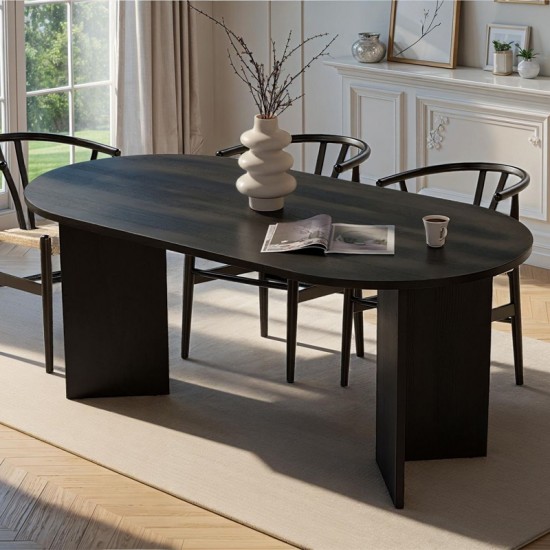 Τραπέζι Sablin Megapap χρώμα black wood 180x89,5x75εκ.