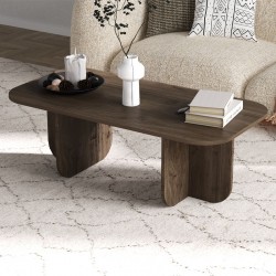 Τραπεζάκι σαλονιού Becaj Megapap χρώμα καρυδί 120x60x41,4εκ.