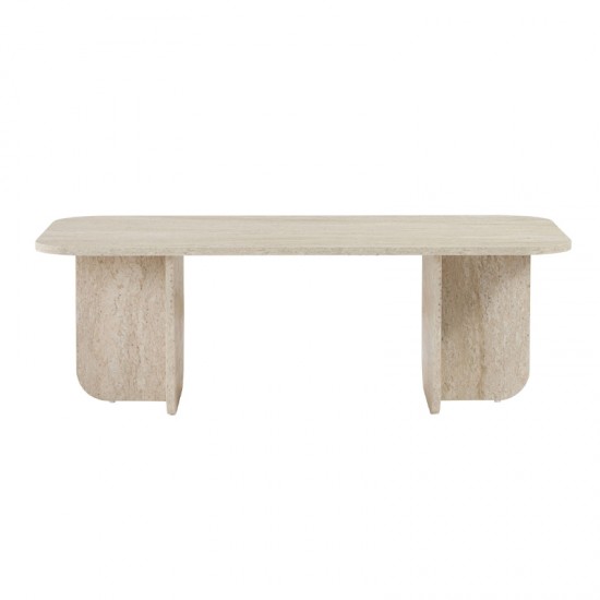 Τραπεζάκι σαλονιού Becaj Megapap χρώμα travertine 120x60x41,4εκ.