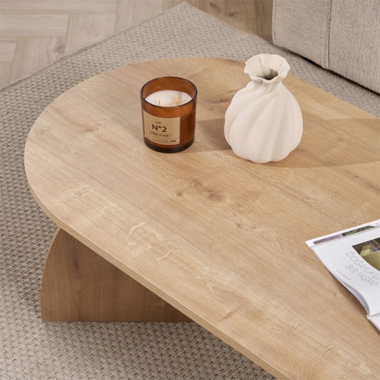 Τραπεζάκι σαλονιού Melina Megapap χρώμα sapphire oak 120x60x40εκ.