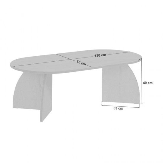 Τραπεζάκι σαλονιού Melina Megapap χρώμα sapphire oak 120x60x40εκ.