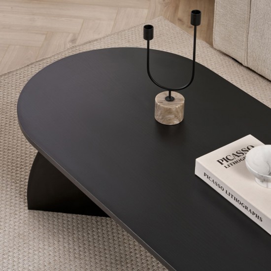 Τραπεζάκι σαλονιού Melina Megapap χρώμα black wood 120x60x40εκ.