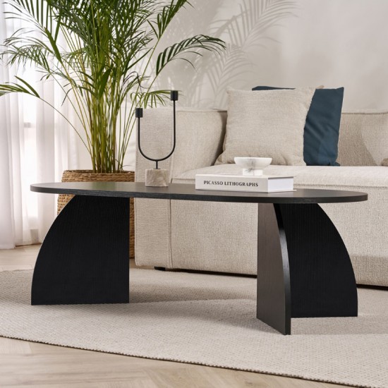 Τραπεζάκι σαλονιού Melina Megapap χρώμα black wood 120x60x40εκ.
