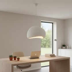 Φωτιστικό οροφής Nua Megapap E27 fiberglass μονόφωτο χρώμα λευκό 40x38x120εκ.