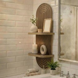 Ραφιέρα τοίχου Artwill Megapap Mdf χρώμα wenge 26x13x70εκ.