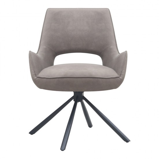 Πολυθρόνα τραπεζαρίας Alessia Megapap περιστρεφόμενη elephant grey ύφασμα - μεταλλικό μαύρο πόδι 58x66x85εκ.
