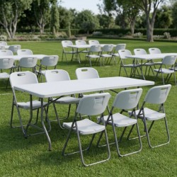 Καρέκλα catering - συνεδρίου Capri Megapap πτυσσόμενη χρώμα λευκό του πάγου 45x50x88εκ.