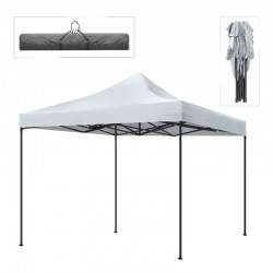 Κιόσκι - Gazebo Bari Megapap πτυσσόμενο μεταλλικός σκελετός - αδιάβροχο ύφασμα χρώμα λευκό 3x3x3,10m.