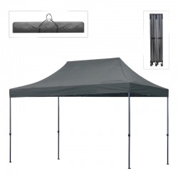 Κιόσκι - Gazebo Bari Megapap πτυσσόμενο μεταλλικός σκελετός - αδιάβροχο ύφασμα χρώμα γκρι 3x4,5x3,20m.