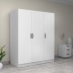 Ντουλάπα ρούχων Victoria Megapap τρίφυλλη χρώμα λευκό 150x60x181εκ.