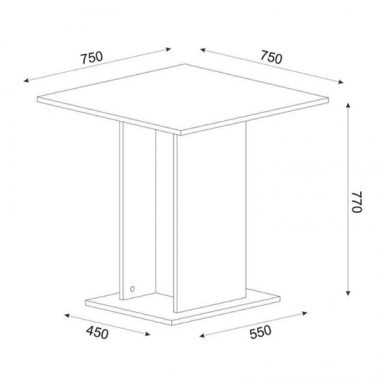Σετ τραπεζαρία 5τμχ Allos - Nova Megapap χρώμα sapphire oak - λευκό 75x75x77εκ.