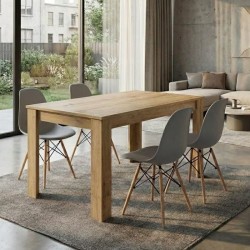 Σετ τραπεζαρία 5τμχ Darlen - Nova Megapap χρώμα sapphire oak - γκρι 125x72x74εκ.