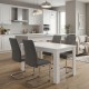 Σετ τραπεζαρία 5τμχ Darlen - Laura Megapap χρώμα λευκό - γκρι 125x72x74εκ.