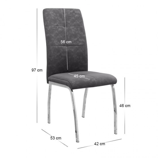 Σετ τραπεζαρία 5τμχ Darlen - Alma Megapap χρώμα λευκό - γκρι 125x72x74εκ.