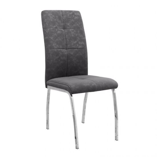 Σετ τραπεζαρία 5τμχ Darlen - Alma Megapap χρώμα sencron black - γκρι 125x72x74εκ.