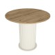 Σετ τραπεζαρία 5τμχ Bohema - Kevin Megapap χρώμα ivory/sepet oak - μόκα Ø90x77,7εκ.