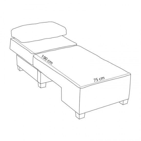 Πολυθρόνα - κρεβάτι Perenna Megapap υφασμάτινη χρώμα μπεζ 116x93x83εκ.