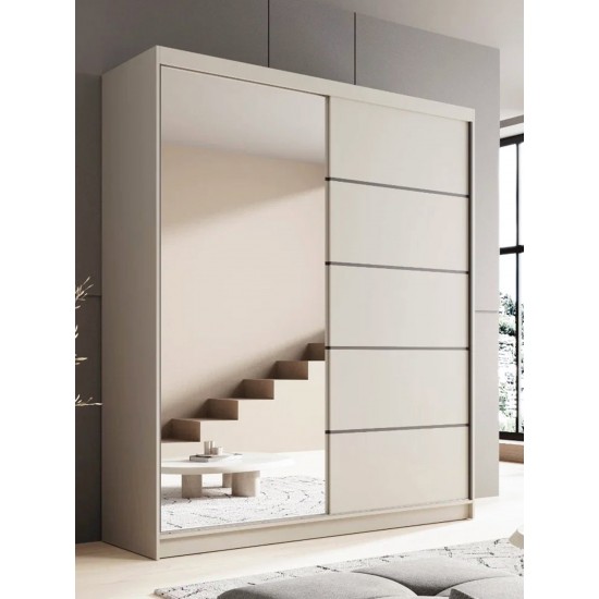 Ντουλάπα Shelvia 180 συρόμενη -Cashmere