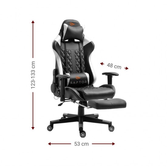 Καρέκλα Gaming Raptor Spectre-Leuko