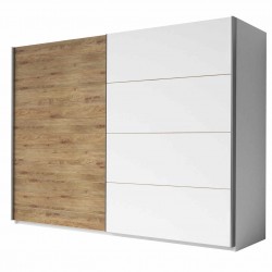 Ντουλάπα Συρόμενη Kappa-270 x 61 x 210 εκ.-Λευκό - Φυσικό