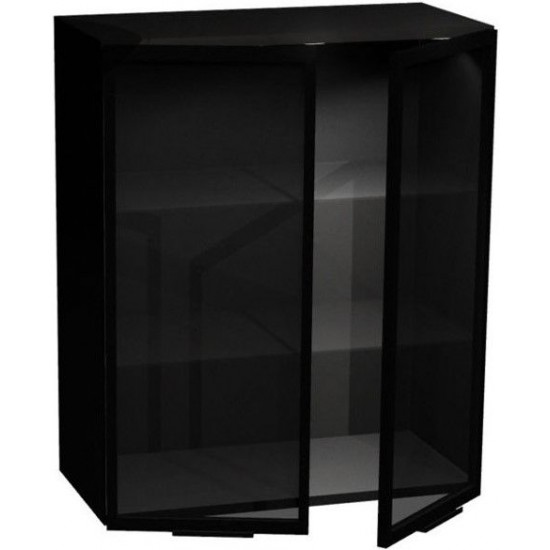 Κρεμαστό ντουλάπι βιτρίνα Italia WW8/72 2D-Μαύρο-Μαύρο περίγραμμα