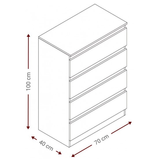 Συρταριέρα Juniper 4S-Leuko