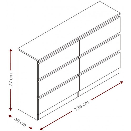 Συρταριέρα Juniper 6S-Leuko