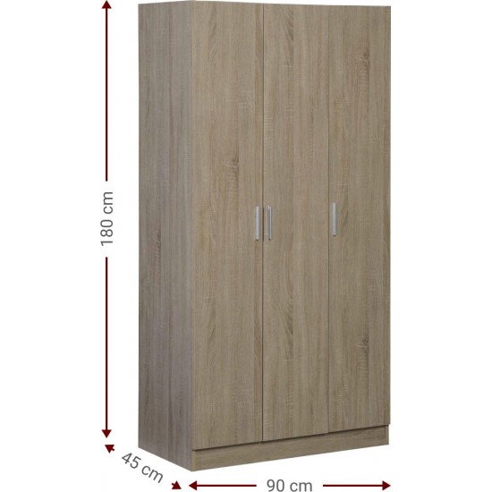 Ντουλάπα Wilson 3D τρίφυλλη-Leuko