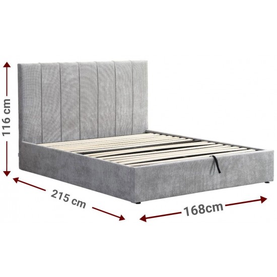 Επενδυμένο κρεβάτι Denzel-Gkri-160x200-Lift-Storage