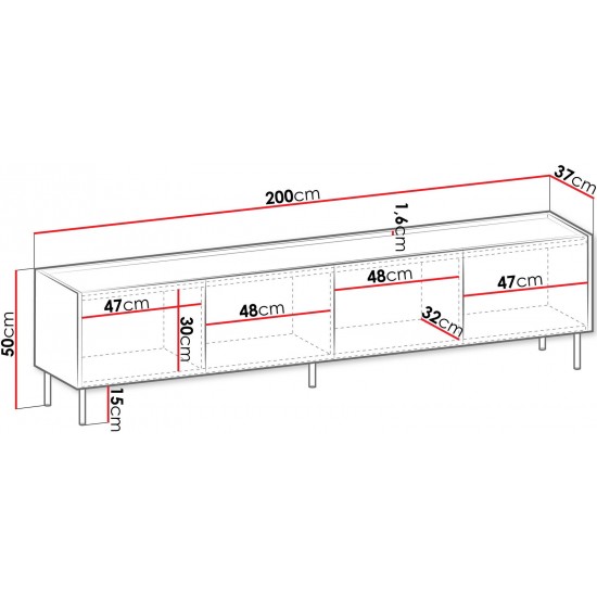 Έπιπλο τηλεόρασης Tewos 4D