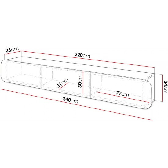 Κρεμαστό έπιπλο τηλεόρασης Rene 3D
