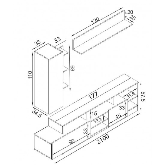 Σύνθετο σαλονιού Emina