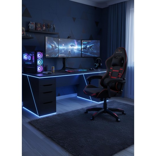 Καρέκλα Gaming Raptor Inferno-Kokkino