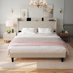 Επενδυμένο κρεβάτι Ambrey-Mpez