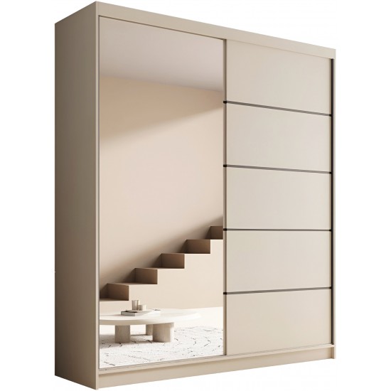 Ντουλάπα Shelvia 180 συρόμενη -Cashmere