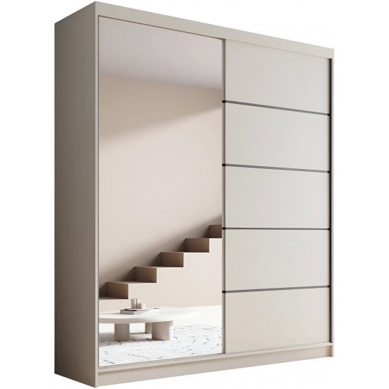 Ντουλάπα Shelvia 180 συρόμενη -Cashmere
