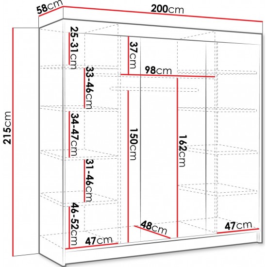 Ντουλάπα Derby VI συρόμενη-Drus