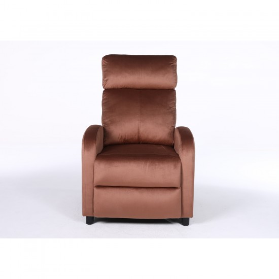 Πολυθρόνα Ανακλινόμενη ArteLibre TUREIS Καφέ Βελούδο 68x86x99cm