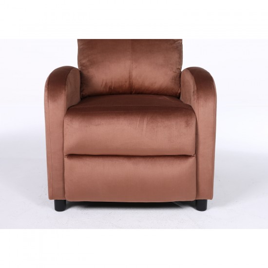 Πολυθρόνα Ανακλινόμενη ArteLibre TUREIS Καφέ Βελούδο 68x86x99cm