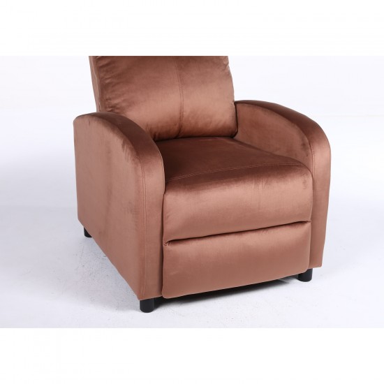 Πολυθρόνα Ανακλινόμενη ArteLibre TUREIS Καφέ Βελούδο 68x86x99cm