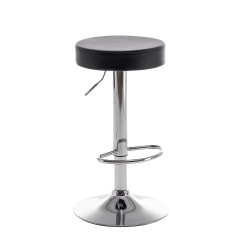 Σκαμπό Bar ArteLibre LORTHA Πτυσσόμενο Μαύρο PU/Μέταλλο Φ39x64-86cm