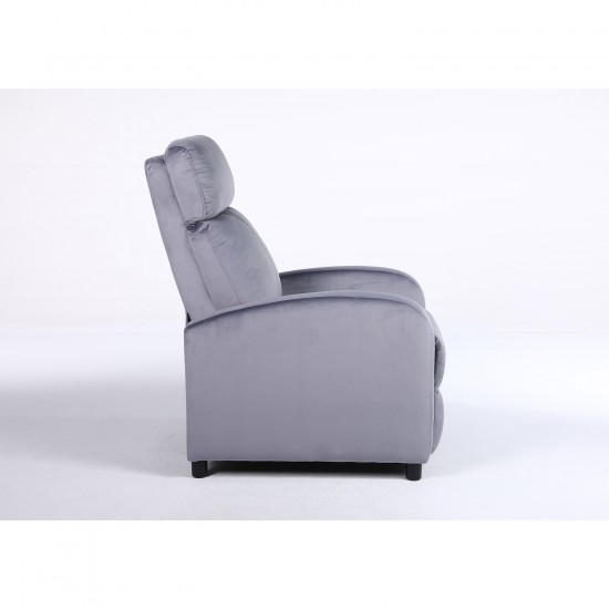 Πολυθρόνα Ανακλινόμενη ArteLibre TUREIS Γκρι Βελούδο 68x86x99cm