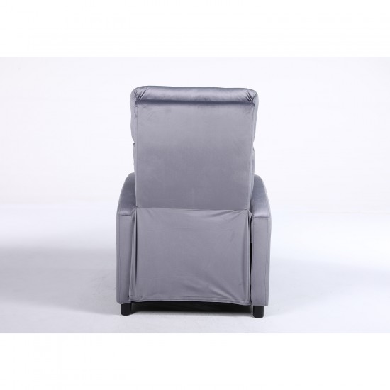 Πολυθρόνα Ανακλινόμενη ArteLibre TUREIS Γκρι Βελούδο 68x86x99cm