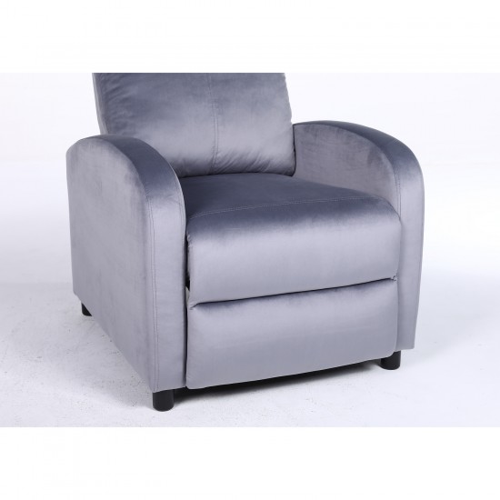 Πολυθρόνα Ανακλινόμενη ArteLibre TUREIS Γκρι Βελούδο 68x86x99cm