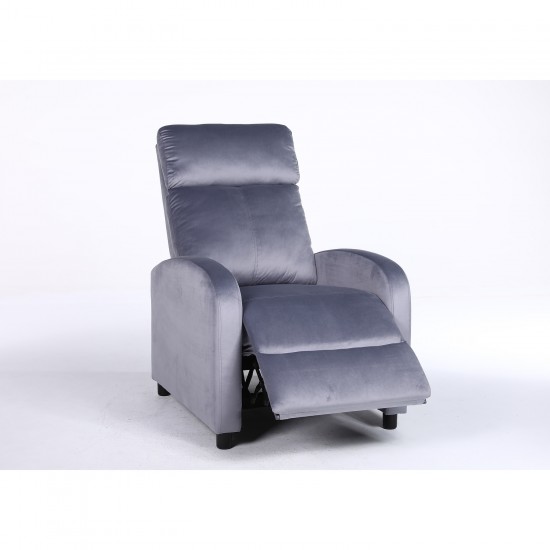 Πολυθρόνα Ανακλινόμενη ArteLibre TUREIS Γκρι Βελούδο 68x86x99cm