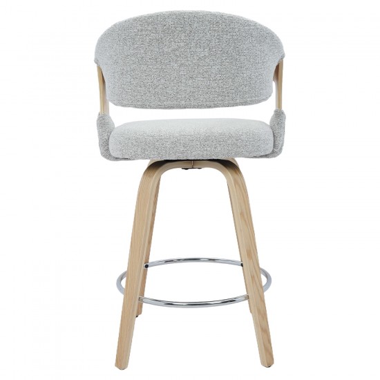 Σκαμπό Bar ArteLibre VIONARA Ανοιχτό Γκρι/Φυσικό 55x52.5x95cm