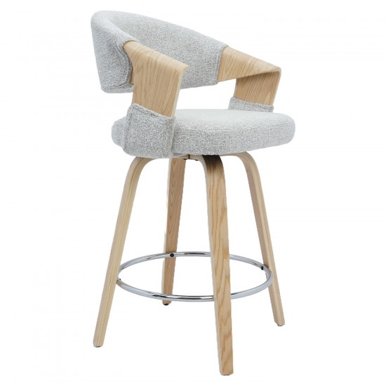 Σκαμπό Bar ArteLibre VIONARA Ανοιχτό Γκρι/Φυσικό 55x52.5x95cm