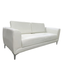 Καναπές Τριθέσιος ArteLibre ELFRIC Λευκό PU 190x81x81cm